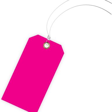 Tags 4 Less 15 Mil Blank Plastic Hang Tags with Attached Wires – 2" x 4" Heavy Duty Waterproof Hanging Labels for Outdoor Tagging, Equipment, Luggage, Valves & More (Fluorescent Pink, Pack of 50)