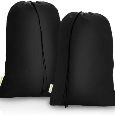 2 Pack Heavy Duty Large Laundry Bag 28x45 inch Extra Hamper Bag Dirty Clothes Organizer Drawstring Cloth Laundry Bag for Travel Camp Home College Dorm Drying Do Not Exceed 176℉ Black